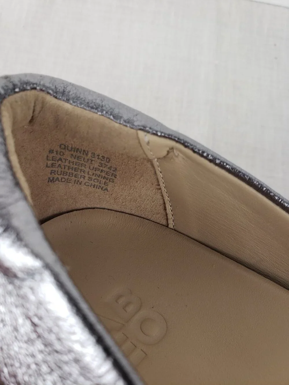 Abeo Quinn Espadrille Wedge Shoes Metallic Silver Orthotic Womens 10